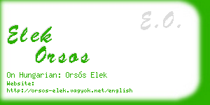 elek orsos business card